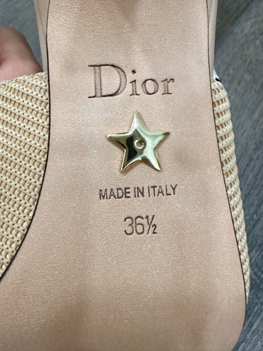 CHRISTIAN DIOR J'ADIOR FABRIC & RIBBON BEIGE KITTEN HEEL SHOES SLINGBACKS 36.5 - Picture 9 of 15